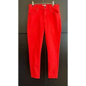 Agolde Women's High Rise Sophie Skinny Crop Jeans Size 29 Red Denim Casual